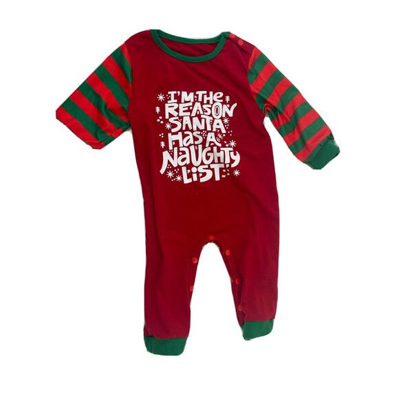 Christmas Baby Bodysuit 9 month I'm The Reason Santa has A Naught List - Picture 2 of 5